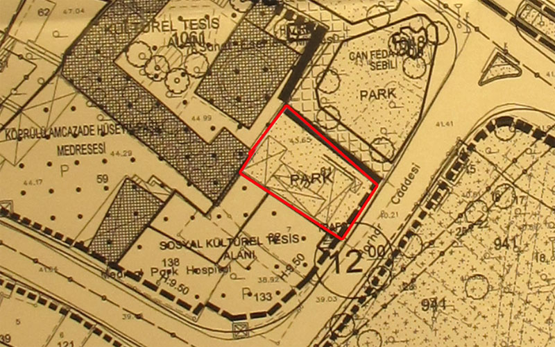 MİMAR AYAS CAMİİ PARSELİ PARK YAPILMIŞ
