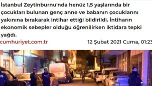Zeytinburnu'nda korkunç intihar