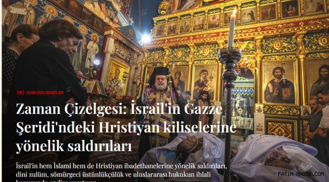 İsrail Gazzede kilise bombaladı