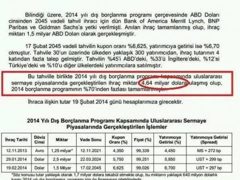 2014 HAZİNE BORÇLANMASI 