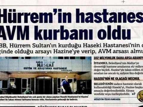 Haseki sultan vakıfları satıldı