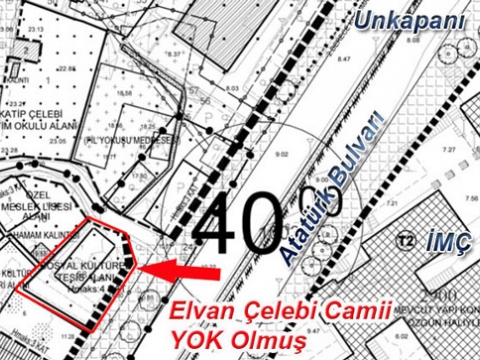 Elvan Celebi Azebler cami yok edilmiş