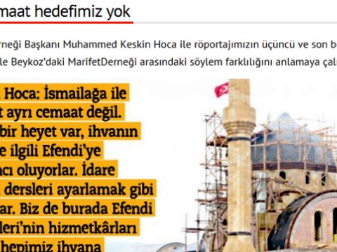 Ayrı cemaat hedefimiz yok