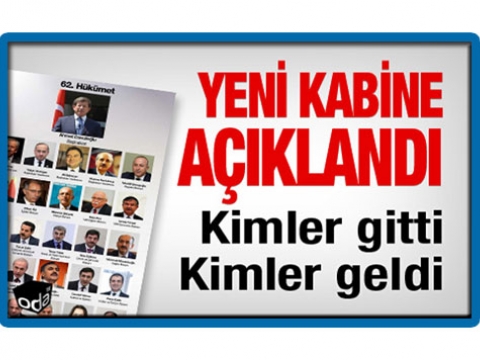 Başbakan Ahmet Davutoğlu yeni kabineyi açıkladı... 