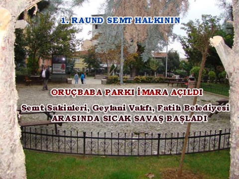 Oruçbaba Parkına Tekke inşaatı şimdilik durdu.