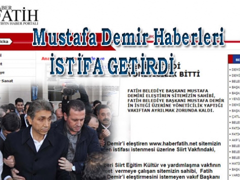 Mustafa Demir Baskısı mı İstifa Getirdi.