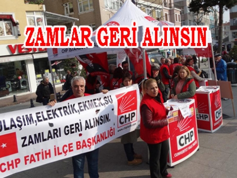 CHP Fatih ülkedeki zamları protesto ediyor.