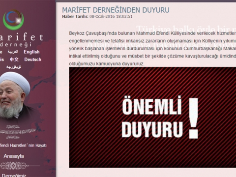 Marifet derneğinden açıklama