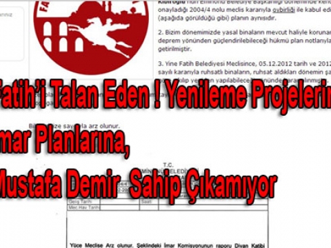 Fatihin imar planları ve Dönüşüm