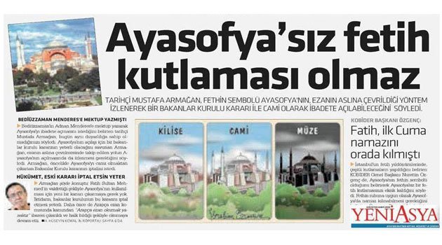 Fatihin Ayasofya Hakkındaki Vasiyeti
