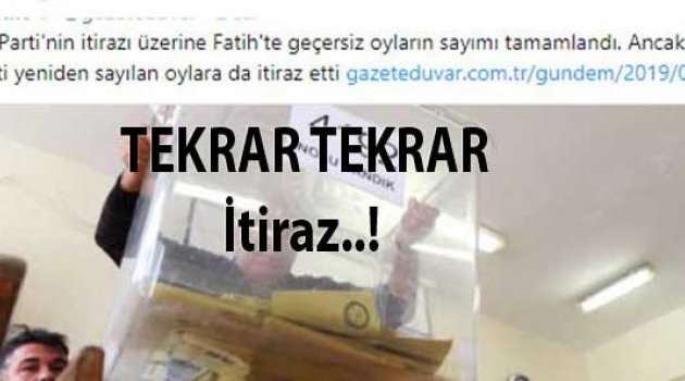 İtiraza Yeniden İtiraz Sorun Zamanmı?