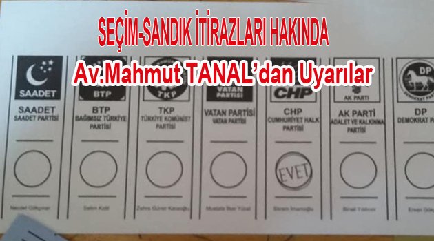 Seçim itiraz ve usule İlişkin